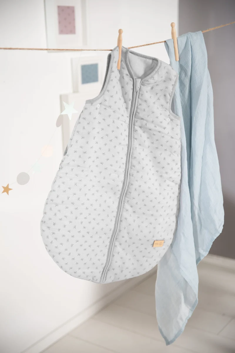 Schlafsack "Lil Planet" – silbergrau, 110 cm, Musselin, 100 % Bio-Baumwolle, GOTS