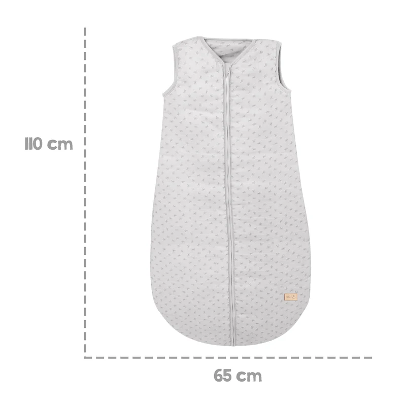 Schlafsack "Lil Planet" – silbergrau, 110 cm, Musselin, 100 % Bio-Baumwolle, GOTS
