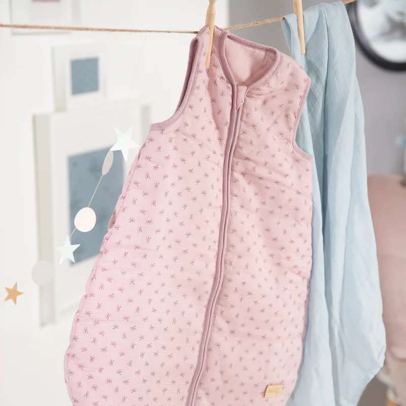 Schlafsack "Lil Planet" – rosa, 90 cm aus, Musselin, 100 % Bio-Baumwolle, GOTS