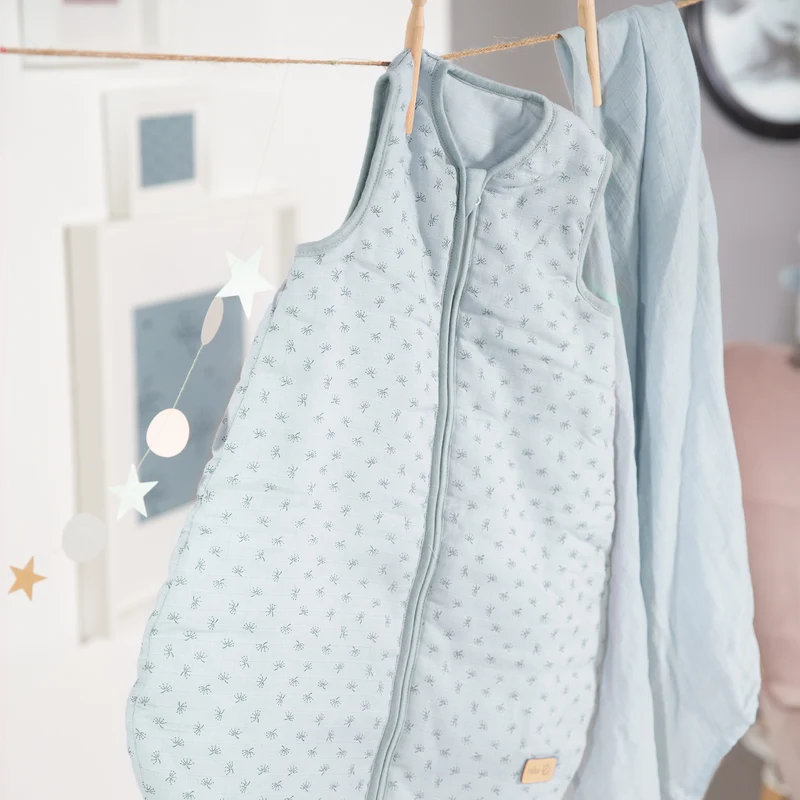 Schlafsack "Lil Planet" – hellblau, 90 cm, Musselin, 100 % Bio-Baumwolle, GOTS