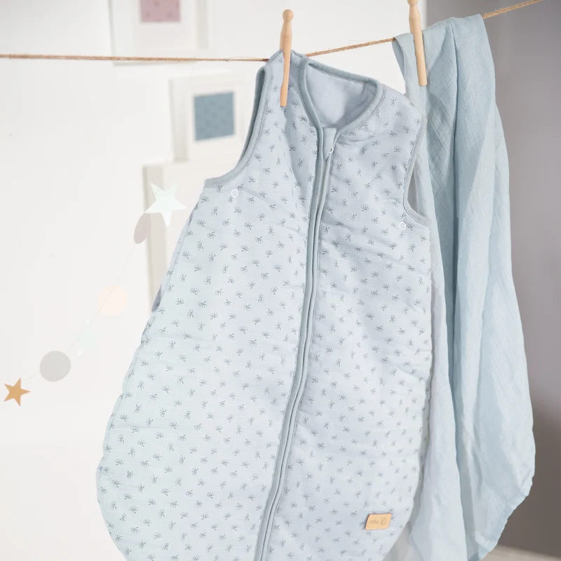 Schlafsack "Lil Planet" – hellblau, 70 cm, Musselin, 100 % Bio-Baumwolle, GOTS