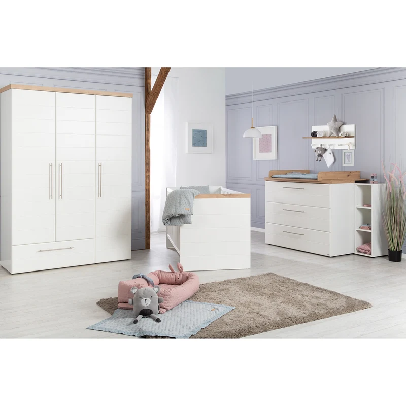 Möbelset 'Nele' 2-teilig, inkl. Kombi-Kinderbett 70 x 140 & Wickelkommode breit