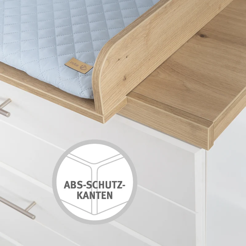Zimmerset 'Nele' 3-teilig, inkl. Kombi-Kinderbett 70 x 140 cm, Wickelkommode & Schrank 3-türig