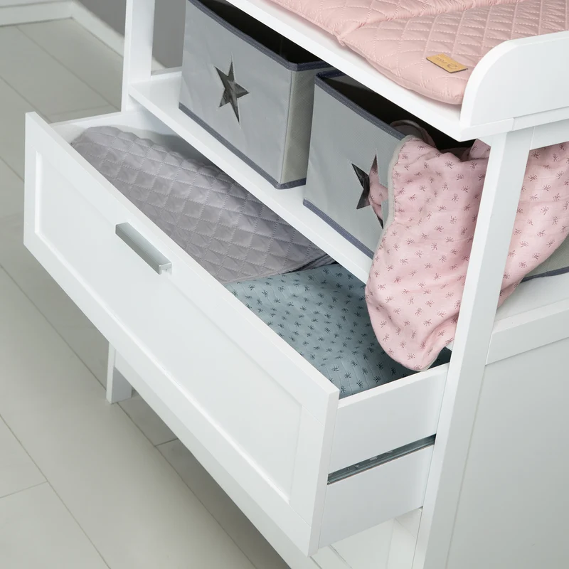 Zimmerset inkl. Wickelkommode 'Hamburg' & Beistellbett 60 x 120 cm inkl. Lattenrost