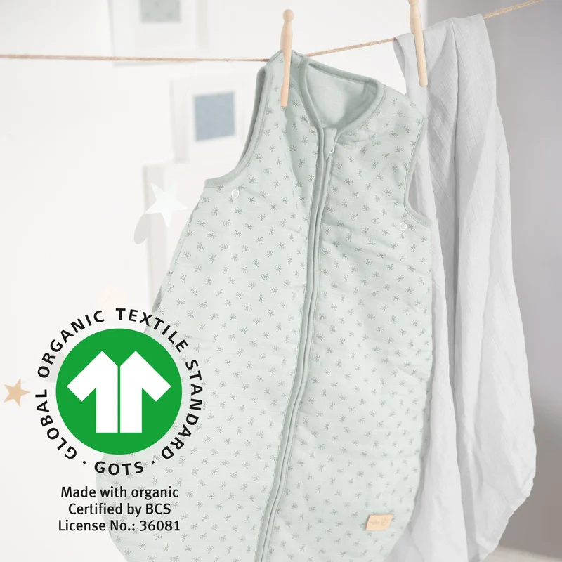 Schlafsack "Lil Planet" – 110 cm, frosty green, Musselin, 100 % Bio-Baumwolle, GOTS