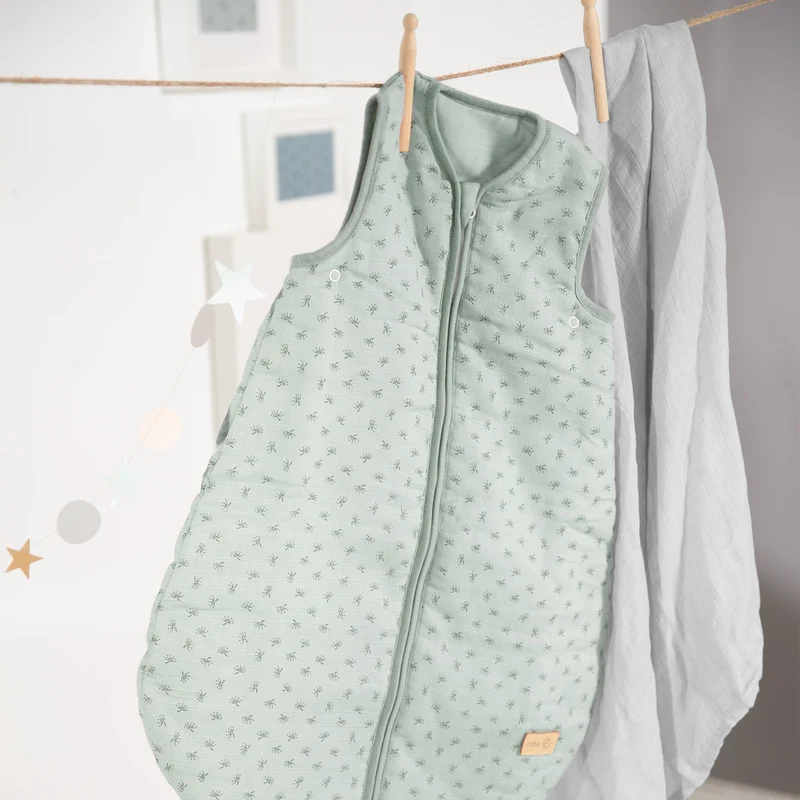 Schlafsack "Lil Planet" – 90 cm, frosty green, Musselin, 100 % Bio-Baumwolle, GOTS