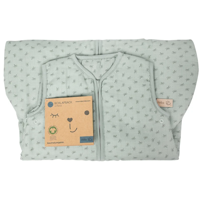 Schlafsack "Lil Planet" – 70 cm, frosty green, Musselin, 100 % Bio-Baumwolle, GOTS