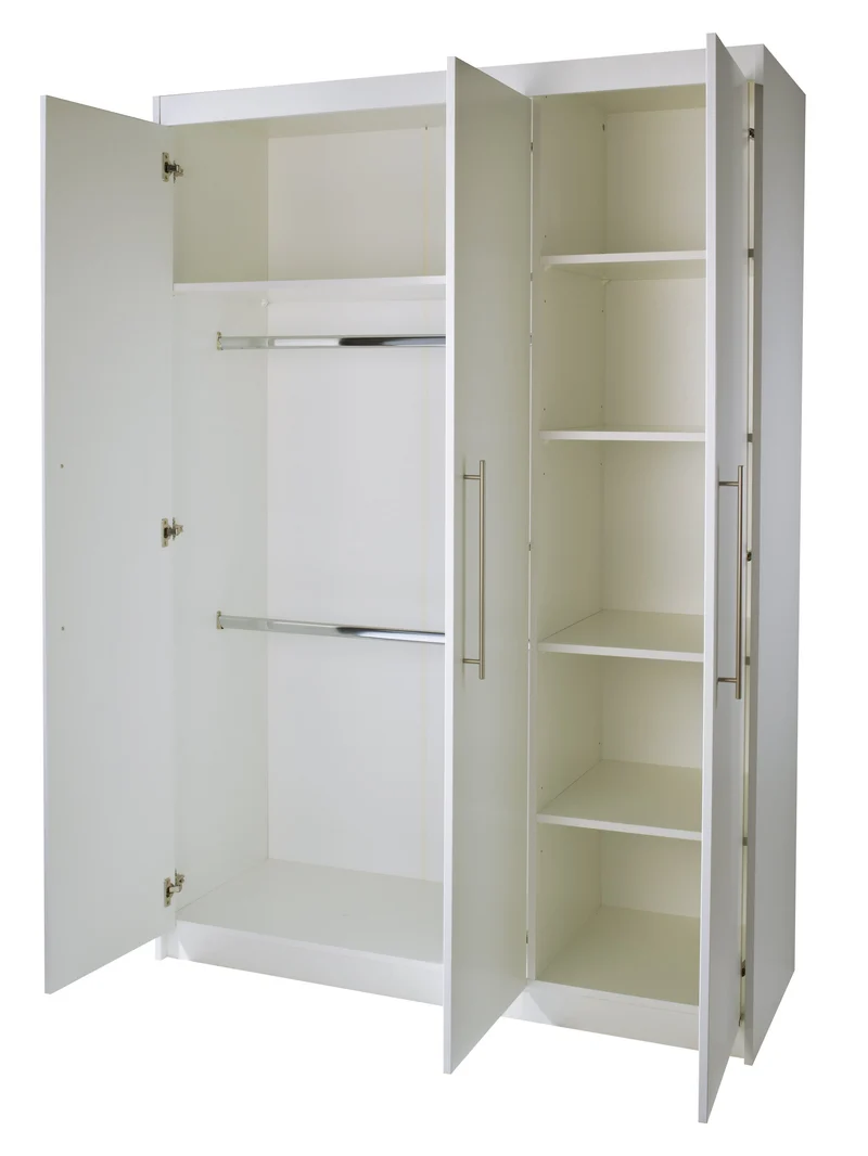 Zimmerset "Maren" – inkl. Kombi-Bett 70 x 140 cm, Wickelkommode breit & Schrank 3-türig, weiß