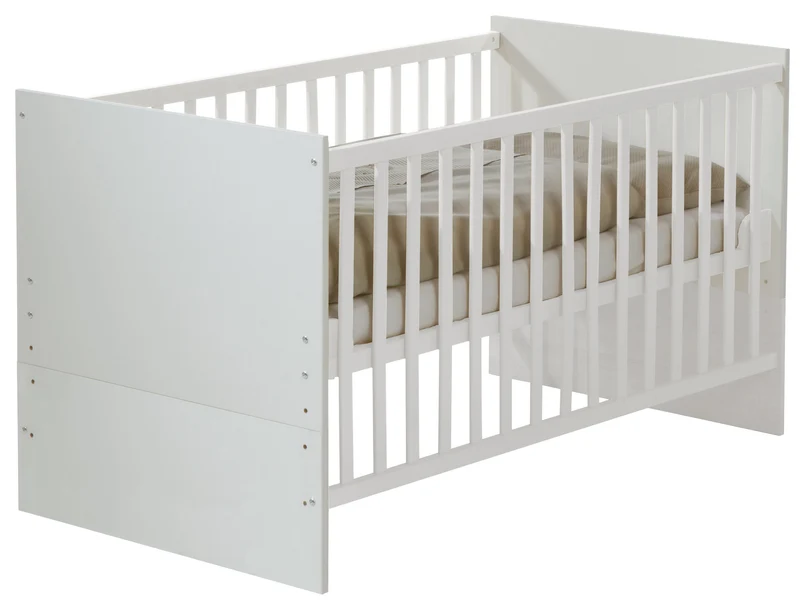 Zimmerset "Maren" – inkl. Kombi-Bett 70 x 140 cm, Wickelkommode breit & Schrank 3-türig, weiß