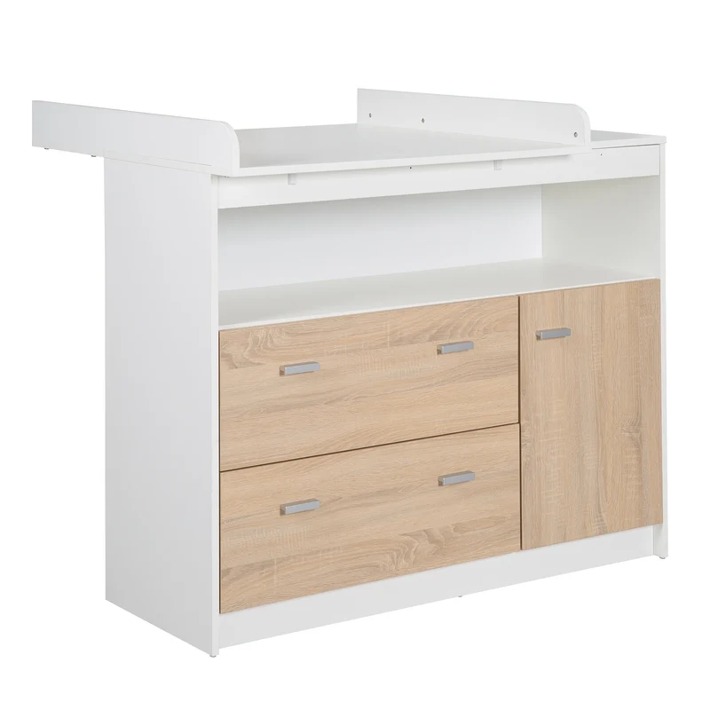 Kindermöbelset "Gabriella" – inkl. Babybett 70 x 140 cm, breiter Wickelkommode & Schrank 3-türig