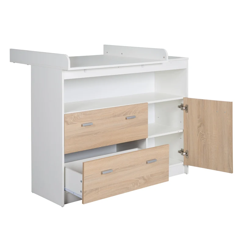 Kindermöbelset "Gabriella" – inkl. Babybett 70 x 140 cm, breiter Wickelkommode & Schrank 3-türig