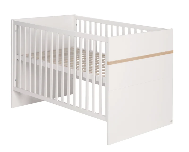 Kindermöbelset "Pia" – 2-teilig, Baby-/Kinderbett 70 x 140 cm, Wickelkommode mit Wickelansatz, weiß