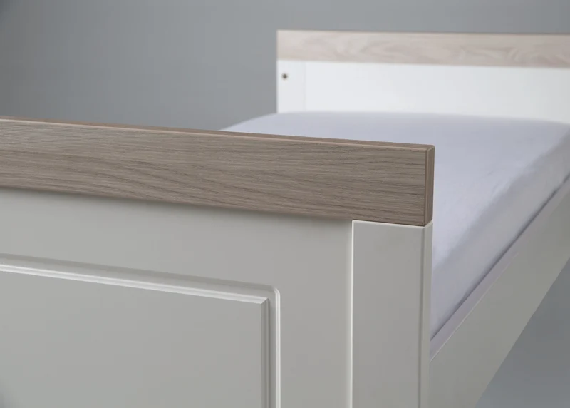 Zimmerset "Felicia" – inkl. Kombi-Bett 70 x 140 cm & breiter Wickelkommode, Luna Elm/weiß