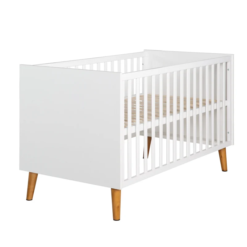 Zimmerset "Mick" – inkl. Baby-/Kinderbett 70 x 140 cm & Wickelkommode, weiß/ Goldeiche