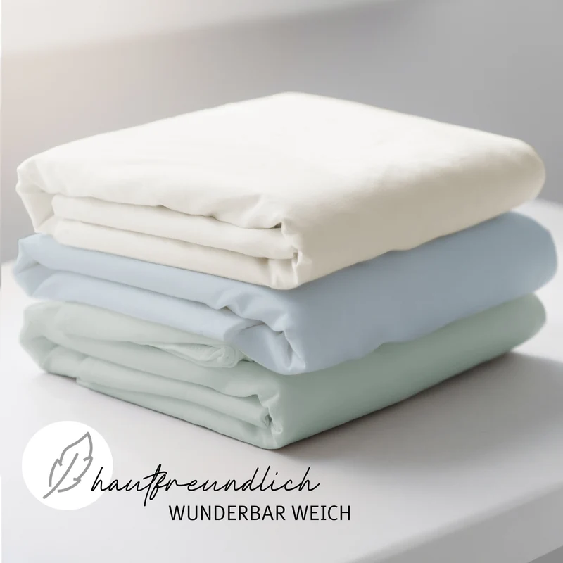 Spannbettlaken 'Lil Planet' - Single Jersey - Bio-Baumwolle - Hellblau