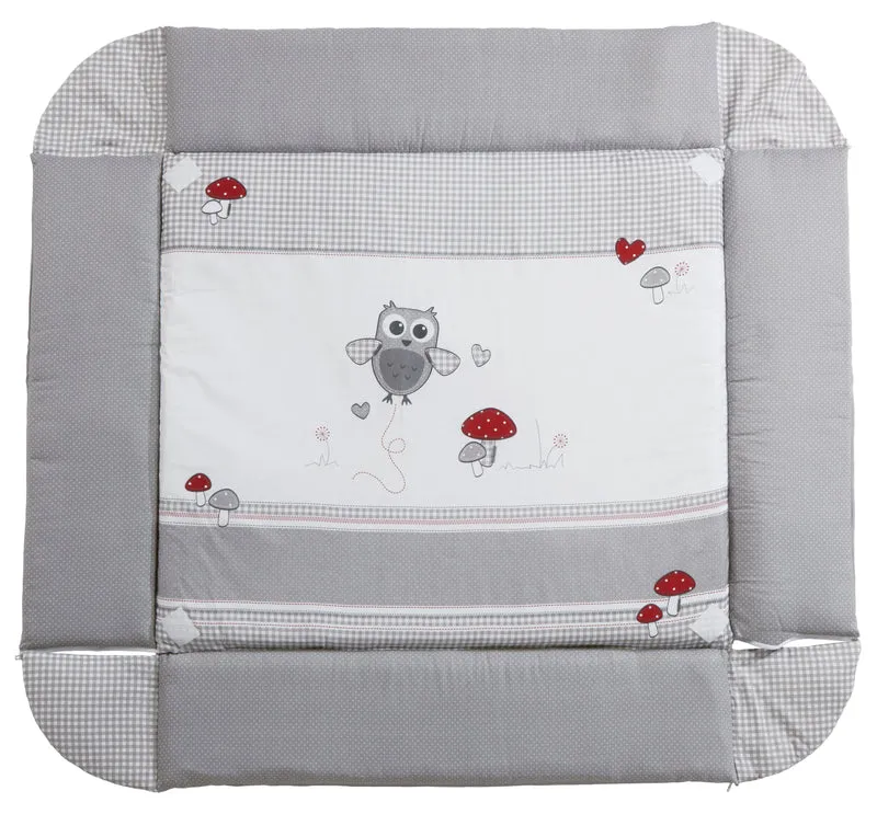Babynest "Adam & Eule" – 4 in 1: Wickelauflage, Spieldecke, Activity Center & Laufgittereinlage