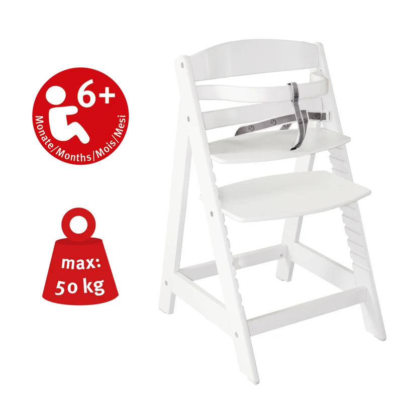 Treppenhochstuhl "Sit Up III" – mitwachsend vom Babyhochstuhl bis zum Jugendstuhl, Holz weiß