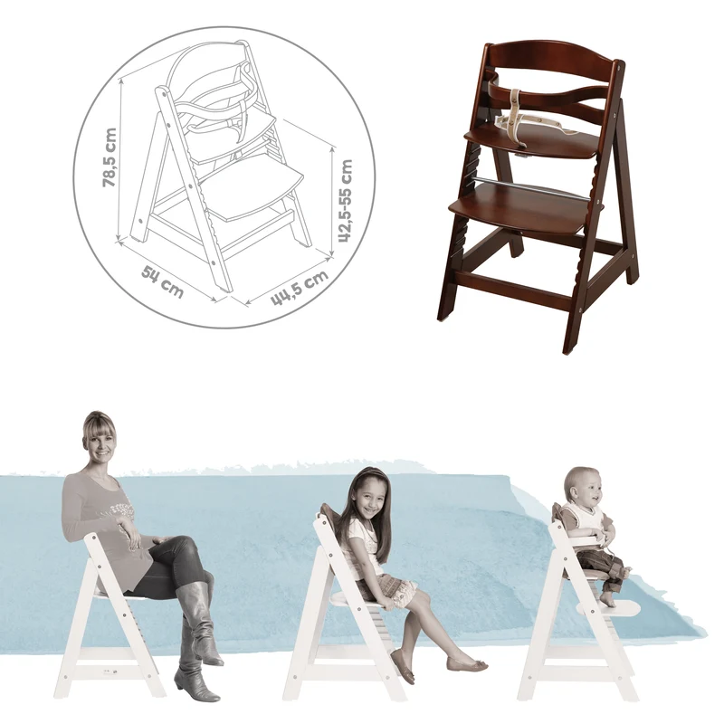 Treppenhochstuhl "Sit Up III" – mitwachsend bis zum Jugendstuhl, Holz, braun gebeizt