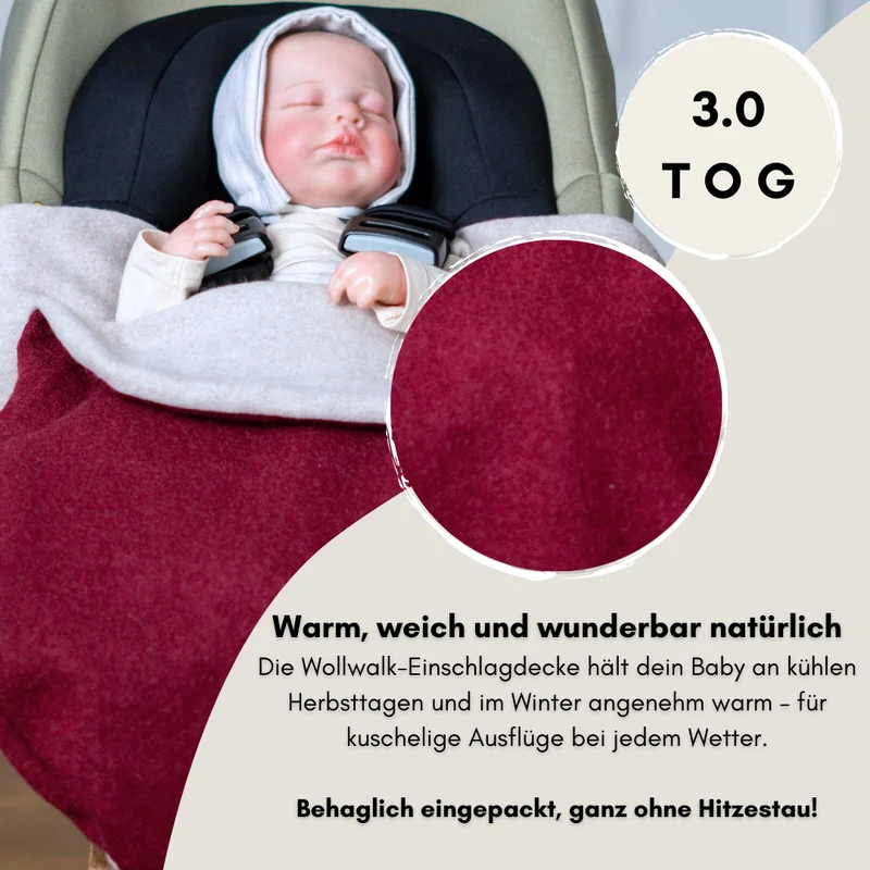 Einschlagdecke "Wollwalk brombeere"