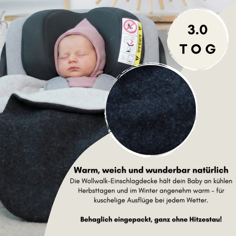 Einschlagdecke "Wollwalk anthrazit"
