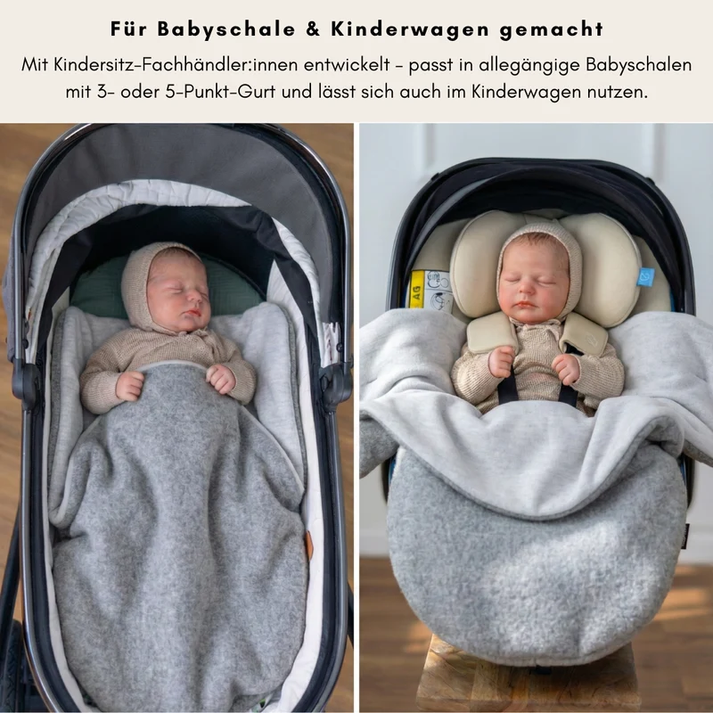 Einschlagdecke "Wollwalk pure grey"