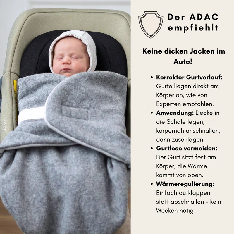 Einschlagdecke "Wollwalk pure grey"