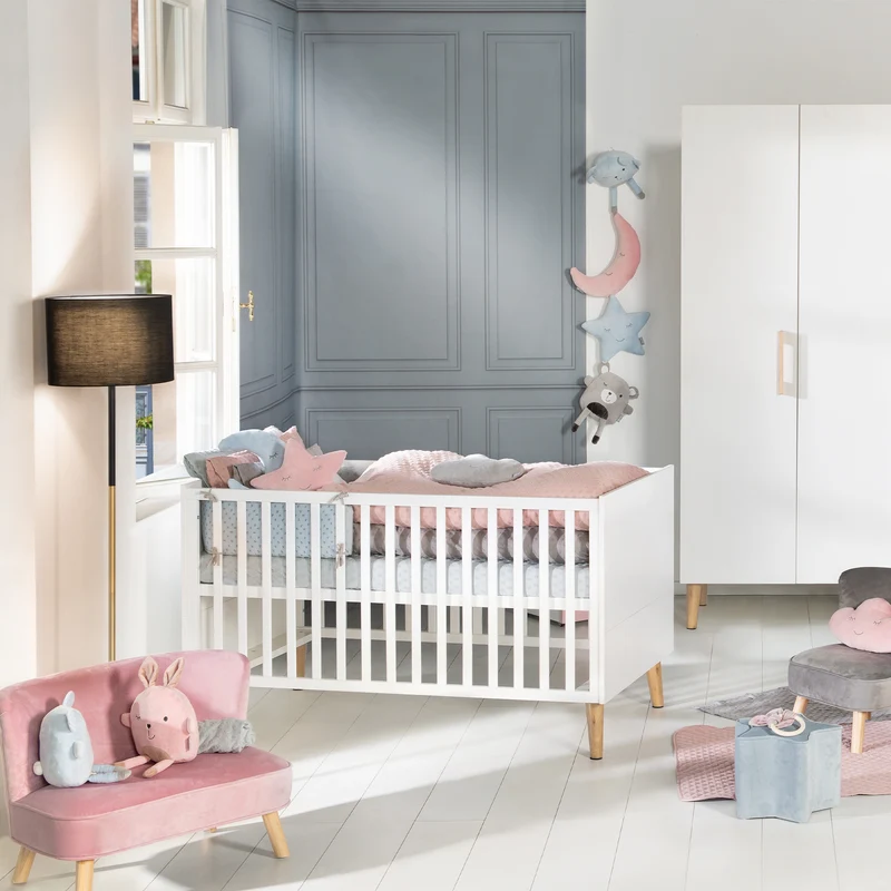 Baby-Nestchen "Lil Planet" – Bio-Baumwolle, GOTS zertifiziert, für Betten 60 x 120 cm/70 x 140 cm, hellblau