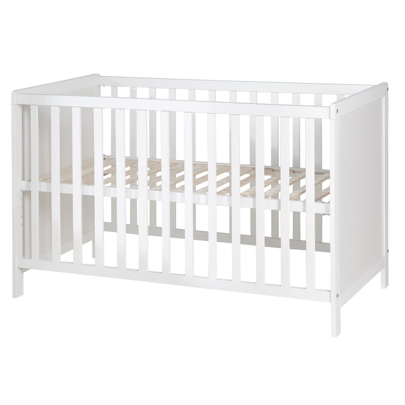 Kinderzimmerset 'roba Style' inkl. Wickelkommode & Beistellbett, mit Lattenrost, 60 x 120 cm, weiß