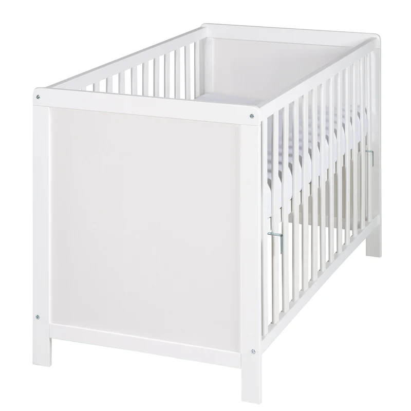 Kinderzimmerset 'roba Style' inkl. Wickelkommode & Beistellbett, mit Lattenrost, 60 x 120 cm, weiß