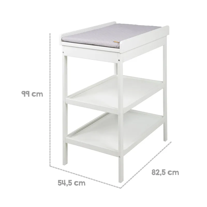 Kinderzimmerset 'roba Style' inkl. Wickelkommode & Beistellbett, mit Lattenrost, 60 x 120 cm, weiß