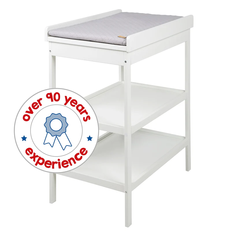 Kinderzimmerset 'roba Style' inkl. Wickelkommode & Beistellbett, mit Lattenrost, 60 x 120 cm, weiß