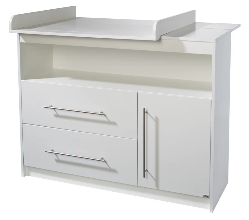 Zimmerset 'Maren' inkl. Kombi-Bett 70 x 140 cm, Wickelkommode breit & Schrank 3-türig - Weiß