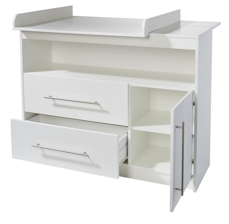 Zimmerset 'Maren' inkl. Kombi-Bett 70 x 140 cm, Wickelkommode breit & Schrank 3-türig - Weiß