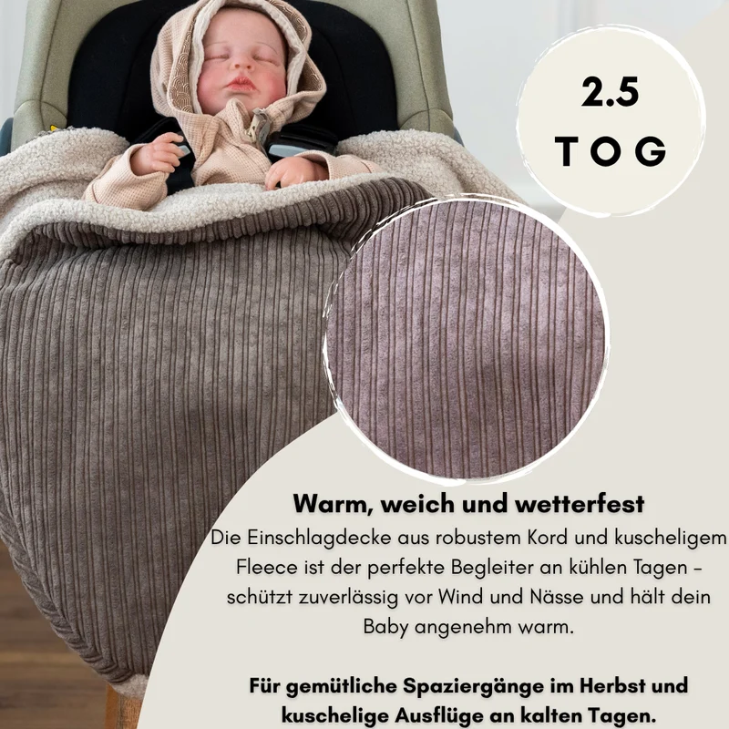 Einschlagdecke aus Kord - Herbst & Winter
