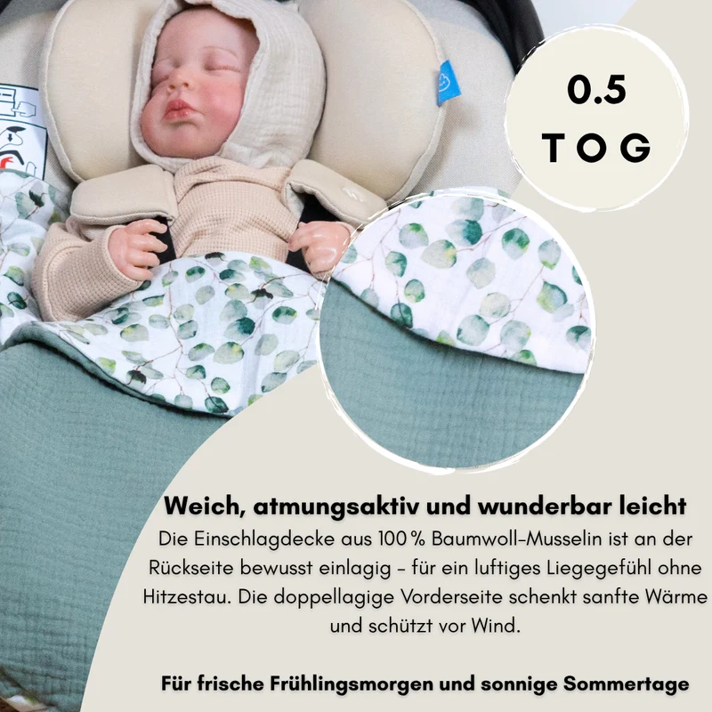 Einschlagdecke aus Musselin in verschiedenen Designs - Frühling & Sommer