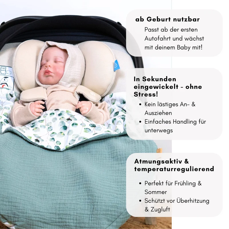 Einschlagdecke aus Musselin in verschiedenen Designs - Frühling & Sommer