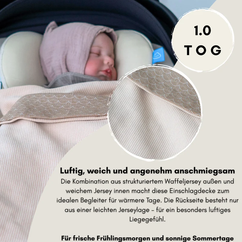 Einschlagdecke aus Waffeljersey & Jersey - in vielen Farben - Frühling & Sommer