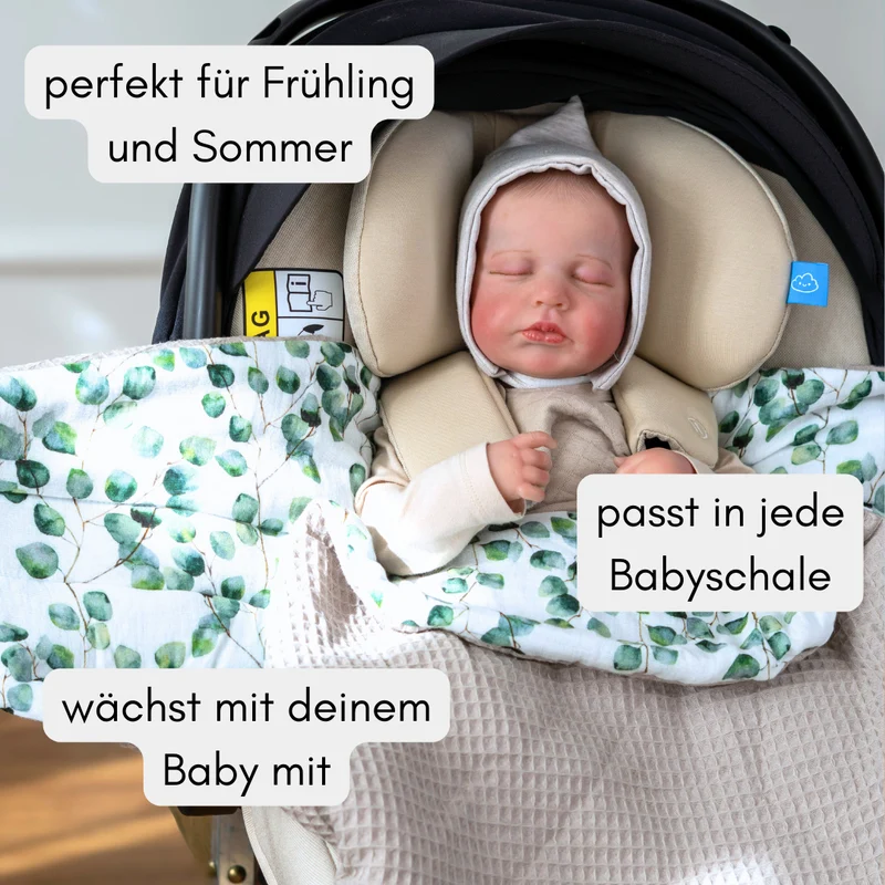 Einschlagdecke aus Waffelpiqué & Musselin -in verschiedenen Designs - Frühling & Sommer
