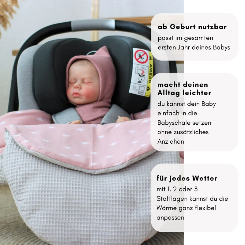 Einschlagdecke aus Waffel & Jersey für Frühling & Sommer - in verschiedenen Designs
