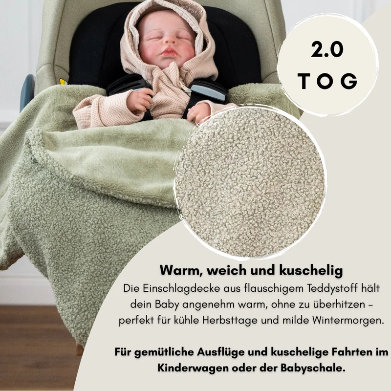 Einschlagdecke Teddy - kuschlig weich in farbenfrohen Varianten